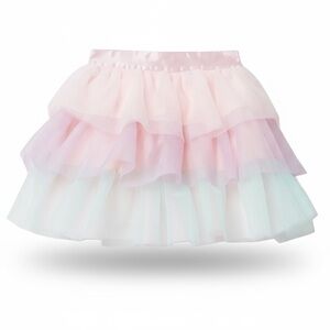 Janie and Jack Dollface Pink Tiered Tulle Skirt Size 10